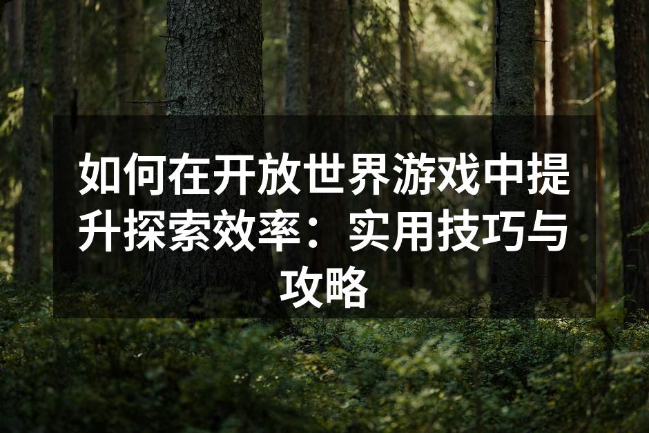 如何在开放世界游戏中提升探索效率：实用技